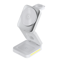 Grosir pengisi daya nirkabel pintar portabel 15W, pengisian daya cepat dengan fitur magnetik pengisi daya ponsel Universal