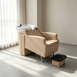 Sillón <span class=keywords><strong>de</strong></span> Champú Moderno <span class=keywords><strong>para</strong></span> Salón <span class=keywords><strong>de</strong></span> Belleza, Color Personalizado, con <span class=keywords><strong>Lavabo</strong></span> <span class=keywords><strong>de</strong></span> Cerámica y Altura Ajustable, <span class=keywords><strong>para</strong></span> Salones <span class=keywords><strong>de</strong></span> Belleza, Peluquería y Uñas - Product Image 1