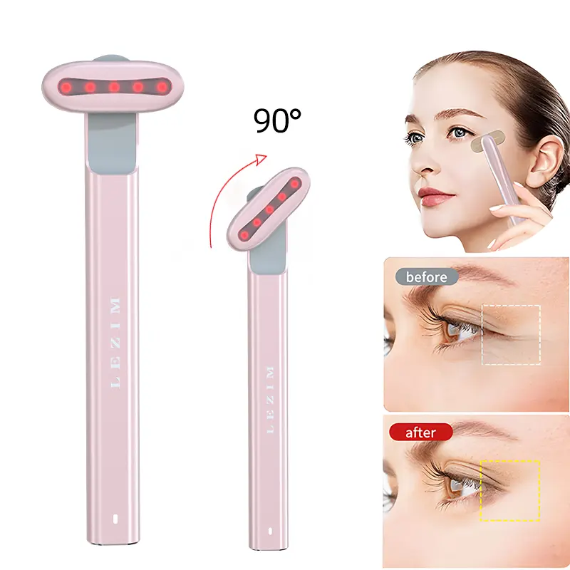 Vibration Home Use Beauty Equipment LED Facial Skincare Face Tool EMS Red Light Therapy Wand