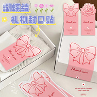 Autocollants de remerciement Camélia rose - Étiquettes décoratives pour boîtes cadeaux - Étiquettes autocollantes