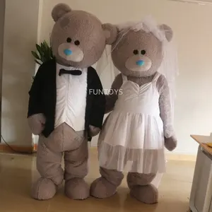 Funtoys CE Teddy Bear Pernikahan Biru Cocok Maskot Kostum untuk Orang Dewasa Mewah Mainan Mewah Karnaval Pesta Merayakan