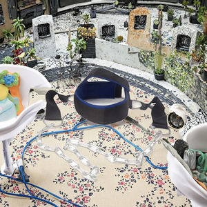 حزام رقبة من الفولاذ المقاوم للصدأ الأسود مع سلسلة لتدريب عضلات الرقبة في صالة الألعاب الرياضية ورفع الأثقال وتقوية الرقبة - Product Image 3