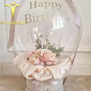 Acrílico Globos Bobo Hélio Novo Comercial Levou Luminoso Látex Balão Rose Bouquet Luzes Para Dia Das Mães Dos Namorados Presente