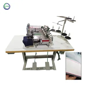 Multi needle sewing machine with left and right one sided hem tape for sewing machine curtains automatic