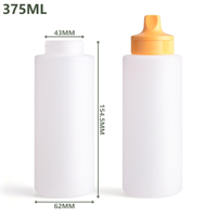 Bouteille de sauce piquante en plastique HDPE vide de qualité alimentaire avec logo personnalisé, à remplissage à chaud, sans BPA, pour sauce chili, ketchup