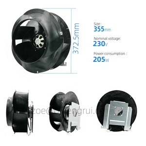 R3G355-RB03-10 ebmpapst 170W 400V AC 0.5A 1350RPM EC ลูกกลมอินเวอร์เตอร์แรงเหวี่ยง R3G355-AB03-10พัดลมระบายความร้อน - Product Image 2