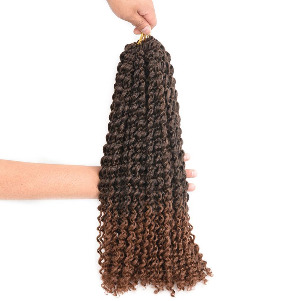 18 pouces 22 Brins Résistant À La Chaleur Fiber Pré Bouclée Synthétique Vague D'eau Tresse Crochet Cheveux
