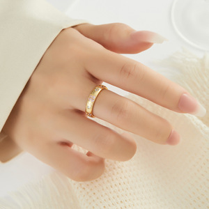 Japanese Style Cherry Blossom Open Ring Gold Brushed Finish Adjustable Index Finger Ring Women's Fashion Jewelry - Product Image 2