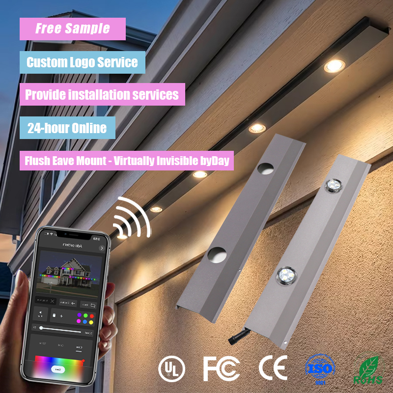 Led Track Light Rgb Aluminum 1m 5hole 30mm IP65 Christmas Light Smart App Control Aluminum Track Facade Led Point Light · image 2