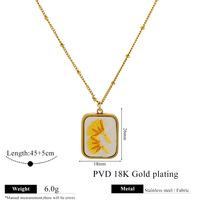 Collier en acier inoxydable avec pendentif brodé en tissu, motifs variés, accessoires de niche et originaux, vente en gros