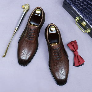 Zapatos Casuales de Cuero Genuino de Alta Calidad con Punta Cuadrada Antideslizante para Uso Profesional, Zapatos Oxford de Vestir para Hombre - Product Image 3
