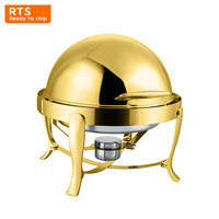Réchaud rond de luxe 6L Collection de serveurs de buffet en acier inoxydable Solutions OEM multi-styles Marque privée Vente en gros