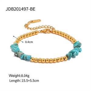 High Quality Gold Plated Beaded Chain <b>Bracelet</b> Crystals <b>Healing</b> Stones <b>Bracelet</b> - Product Image 4