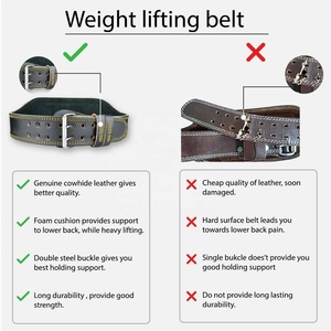 Amazon เข็มขัดยกน้ำหนักหนังวัวเข็มขัดหนังวัวเข็มขัดออกกำลังกาย - Product Image 4