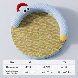 Cama Refrescante de Verano <span class=keywords><strong>para</strong></span> Mascotas, Colchoneta Transpirable de Ratán y Seda Helada, Cojín Lavable y Extraíble, Sofá Antideslizante <span class=keywords><strong>para</strong></span> Gatos y <span class=keywords><strong>Perros</strong></span>, Uso Interior - Product Image 3