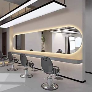 Hairdresser's Wall-Mounted Single-Sided <b>Mirror</b> Station with Dimmable LED Light for Salon Simple Design - Product Image 4