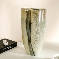 Décor Cylindre Moderne Simpleelegant Vase Ovale Fleurs Vase En Verre Pièce Maîtresse De Table De Luxe Vases En Verre Blanc Pour Plantes En Plein Air