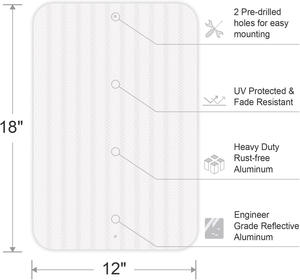 Securun metallo bianco riflettente segno-18*<span class=keywords><strong>12</strong></span> "metallo resistente alle intemperie senza ruggine, superficie impermeabile per uso interno/esterno - Product Image 3