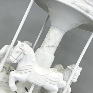 Peralatan Bermain Anak Indoor Plastik FRP Putih, Wahana <span class=keywords><strong>Carousel</strong></span> Elektrik Sensorik untuk Kafe, Mal, Pesta, Sewa - Product Image 3