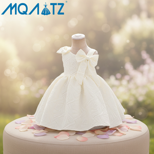 <span class=keywords><strong>Robe</strong></span> d'été douce à fleurs pour bébés filles MQATZ avec paillettes, respirante, longueur genou, en maille, pour anniversaires et communions d'enfants L2251XZ - Product Image 2