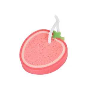 Bán Buôn Esponja De Frutas Tắm Pu Trái Cây Dễ Thương Dâu Tây Shaped Bath Brushes Bọt Biển Scrubbers Công Cụ Tắm