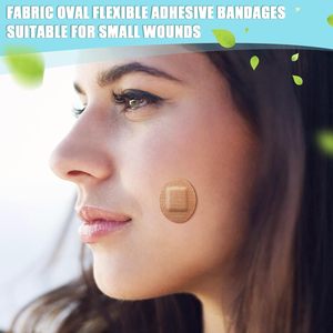 Oval-shaped elastic fabric latex-free bandage, oval-shaped dotted bandage, small <b>face</b> bandage, wound dressing. - Product Image 2
