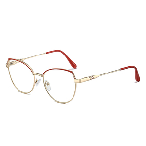 แว่นตาโลหะ2025<span class=keywords><strong>ส</strong></span>ำหรับผู้หญิงแนวปิดกั้นด้วยแสงสีทองผสมทรงแคตอาย<span class=keywords><strong>ส</strong></span>ีน้ำตาลแดง - Product Image 1