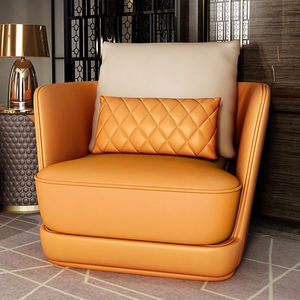 ชุดโซฟาหนังสไตล์อิตาลีสุดหรู ดีไซน์ทันสมัย เฟอร์นิเจอร์ห้องนั่งเล่น โซฟาพนักพิงต่ำ 1 2 3 ที่นั่ง ชุดโซฟาแบบแยกส่วนเพื่อความสบาย - Product Image 4