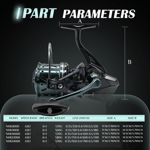 NHK 8000-14000 Moulinets de pêche ultra-légers en eau douce salée pour poisson-chat - Product Image 5