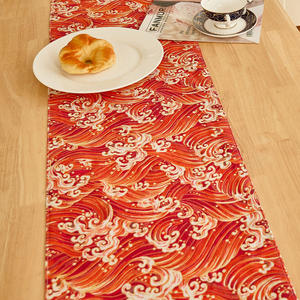 Commercio all'ingrosso della fabbrica del mare rosso stampa linea Look da tavolo Runner <span class=keywords><strong>cucina</strong></span> decorazione da tavolo Runner - Product Image 3