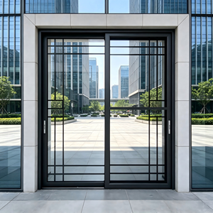 Porte coulissante en verre et aluminium minimaliste Deioux avec isolation thermique pour cuisine et salon, vente en gros, livraison rapide - Product Image 1