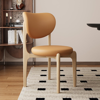 Chaise de salle à manger vintage en bois massif sans accoudoirs, en noyer, avec rembourrage doux en tissu, style moderne, luxe léger, personnalisable, pour la maison, l'hôtel, le restaurant