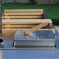 Hochwertiger Hachii Spa 2-Personen-Holzofen-Außenpool mit tollem Infinity-Design, traditionell, freistehend, rechteckig, einfach aufzubauen