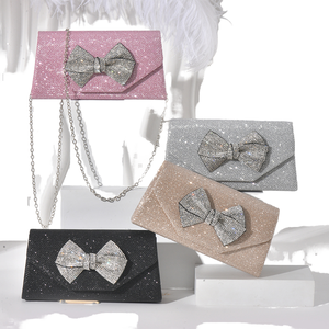 Nuevo Bolso de Hombro de Noche Multifuncional con Cadena de Diamantes y Mariposas de Purpurina Fina, Elegante y Femenino, Venta al por Mayor y al Detal - Product Image 1