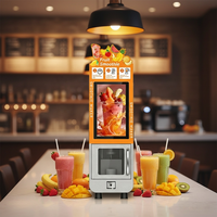 Distributeur automatique de smoothies aux fruits en acier inoxydable avec écran tactile et surveillance à distance pour petites entreprises, modèle de comptoir sans personnel
