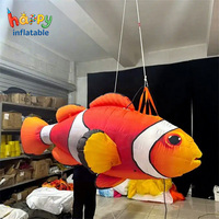 Modelo Inflable Personalizado de Pez Payaso Colgante, Mascota Nemo Naranja, Pez Tropical Inflable para Decoración de Eventos y Fiestas con Temática Oceánica