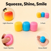 Jouets sensoriels Squishy à changement de couleur, ultra-sensibles à la lumière, super compressibles, à récupération lente, compagnon de bureau