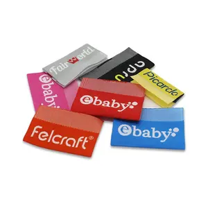 Garment Accessories Custom Name Logo T Shirt Tags Cotton Patch Main Labels Hem Tags Damask Woven Labels For Clothing