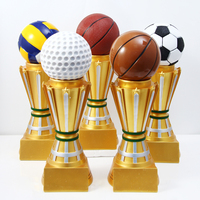 Trophée de basket-ball de football série sportive peinte créative trophée plaqué or Badminton événement sportif personnalisé