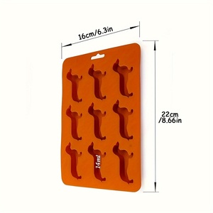 Teckels antiadhésifs Silicone chien forme moule bac à glaçons bonbons <span class=keywords><strong>chocolat</strong></span> Pet traiter Silicone tapis de cuisson plateau - Product Image 4