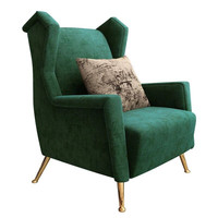 Salon moderne de luxe Canapé à siège unique Fauteuil élégant Fauteuil inclinable en velours vert