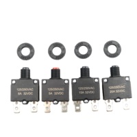 Disjoncteur thermique 5A 8A 15A 20A 125/250VAC avec bornes à connexion rapide et kit d'assortiment de couvercle de bouton étanche