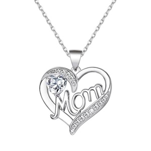 Collar con Colgante en Forma de Corazón, de Acero Inoxidable con Diamantes, Estilo Moderno, Inspirado en el Budismo, Regalo para Mamá, Día de la Madre, Piedra de Nacimiento - Product Image 2