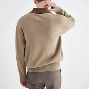 Men Jacquard Pullover Cashmere Jumper Custom Knitwear Winter Merino Wool Polo Designer Knitted Sweaters Men