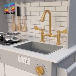 Nouvelle sortie 2020 : <span class=keywords><strong>Cuisine</strong></span> électronique <span class=keywords><strong>en</strong></span> <span class=keywords><strong>bois</strong></span> pour enfants avec machine à glaçons, lave-linge et réfrigérateur W10C514 - Product Image 6