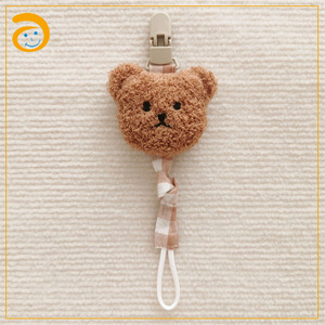 Chaîne de sucette en coton et lin avec attache métallique pour bébé - Product Image 6