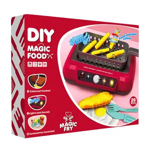 新款塑料炉灶玩具轻声音食物变色迷你厨房玩具儿童真烹饪套装