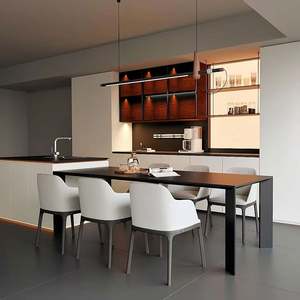 Meuble de cuisine moderne en panneaux de particules multifonctionnels, écologiques, résistants à l'eau, design îlot de cuisine, bord arrondi, 2025 - Product Image 1