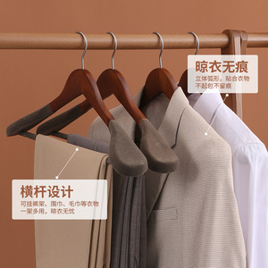 In legno Non antiscivolo velluto a spalla larga da donna abbigliamento giacca giacca vestito da esposizione appendiabiti all'ingrosso per <span class=keywords><strong>abiti</strong></span> lunghi - Product Image 3