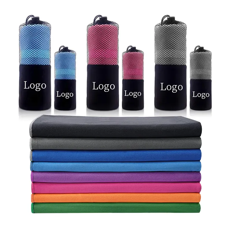 Microfiber Outdoor Sports Towel Custom Logo Printed Light Weight Absorbent Golf Beach Rectangle Towel Men For Summer Rain Day